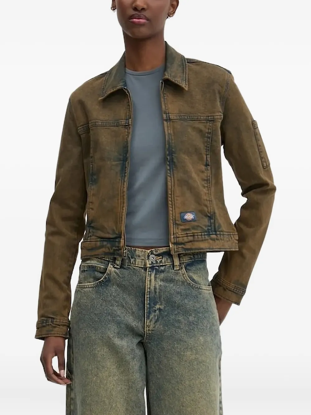 DICKIES zip-front denim jacket | Brown | Image 1