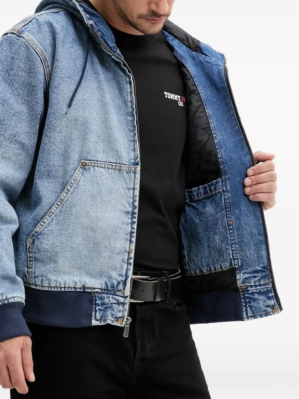 Dickies Hooded Denim Jacket In Blue