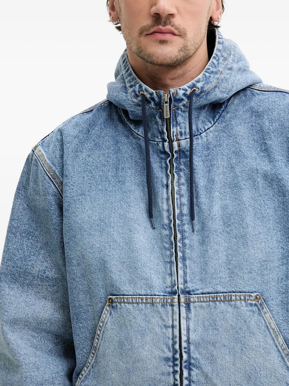 Dickies Hooded Denim Jacket In Blue