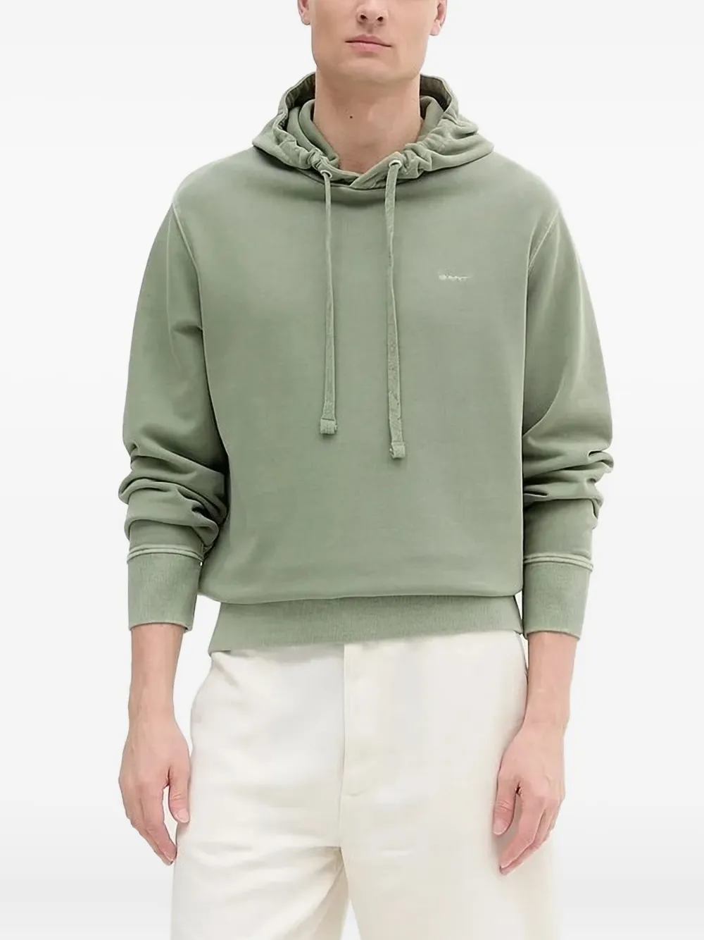 Gant logo-embroidered hoodie Groen
