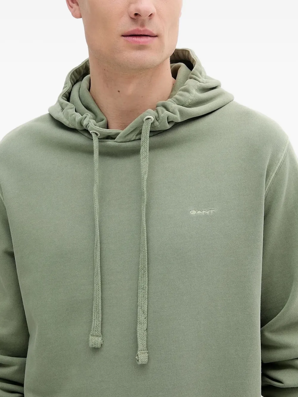 Gant logo-embroidered hoodie Groen