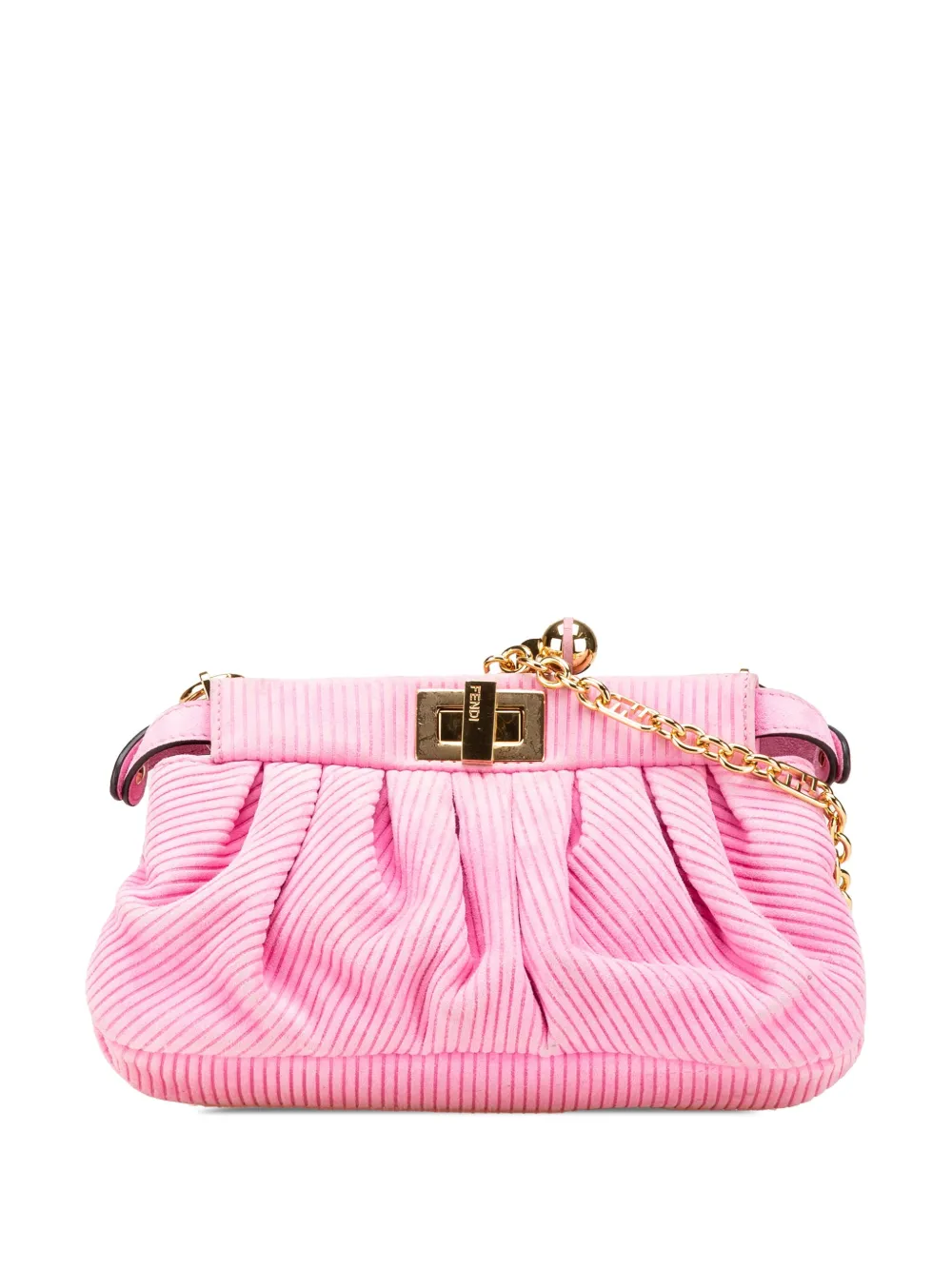 Fendi Pre-Owned 2000-2010 Small Embossed Suede Peekaboo Click Clutch Fendi Pre-Owned 2000-2010 Small Embossed Suede Peekaboo Click Clutch