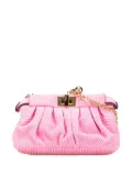 Fendi Pre-Owned 2000-2010 Small Embossed Suede Peekaboo Click Clutch on Chain shoulder bag - Pink
