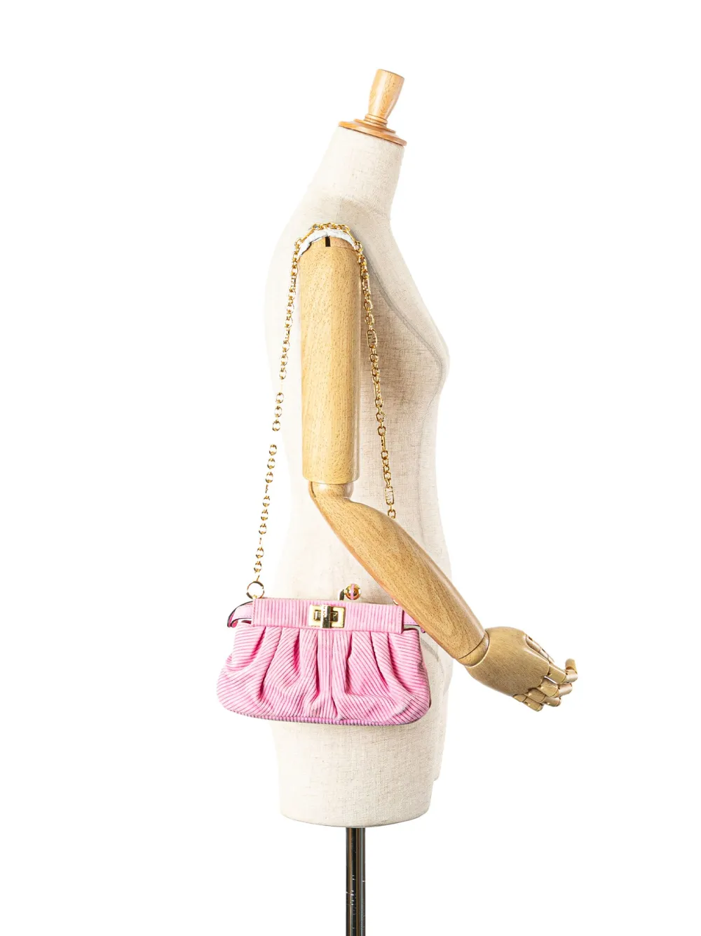 Fendi Pre-Owned 2000-2010 Small Embossed Suede Peekaboo Click Clutch on Chain shoulder bag | Pre-Owned | Image 2