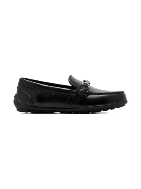 Geox Kids leather-buckle loafers