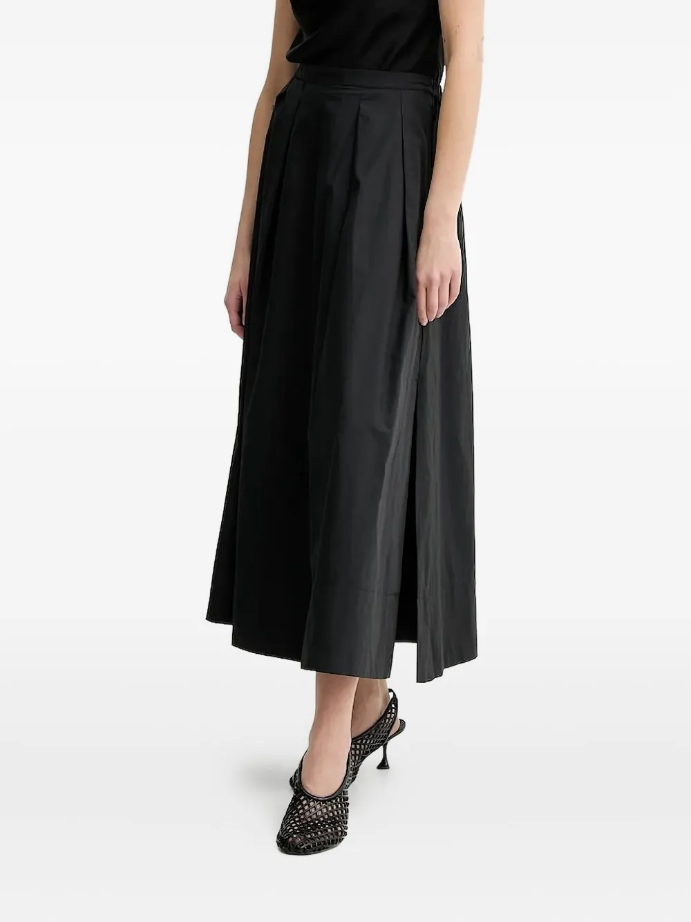 Herskind Pleated Midi Skirt In Black
