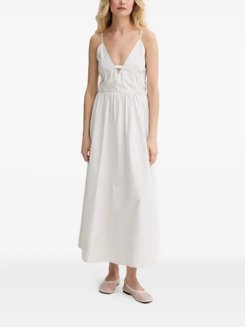 HERSKIND tie-back pinstripe maxi dress