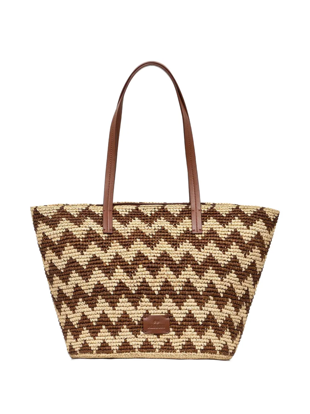 Missoni zigzag raffia tote bag Beige