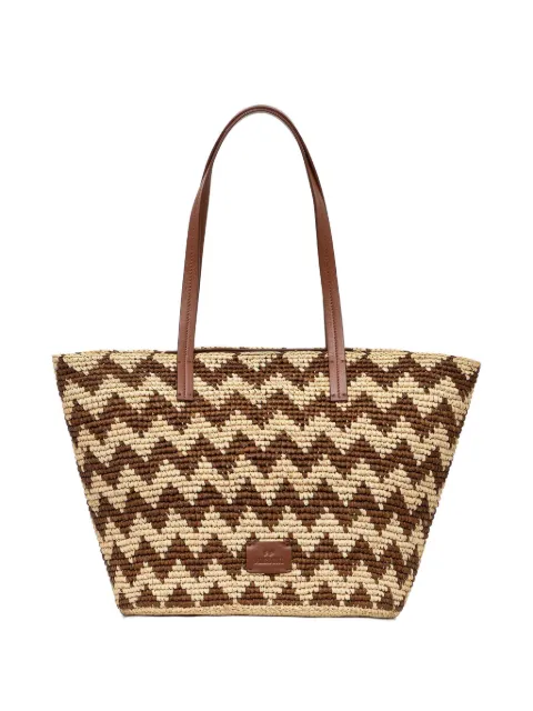 Missoni zigzag raffia tote bag