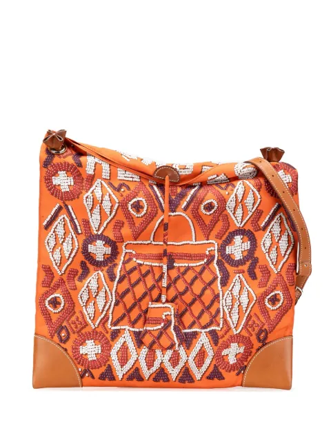Hermès Pre-Owned 2012 Silk and Barenia Kelly En Perles Silky City 33 crossbody bag