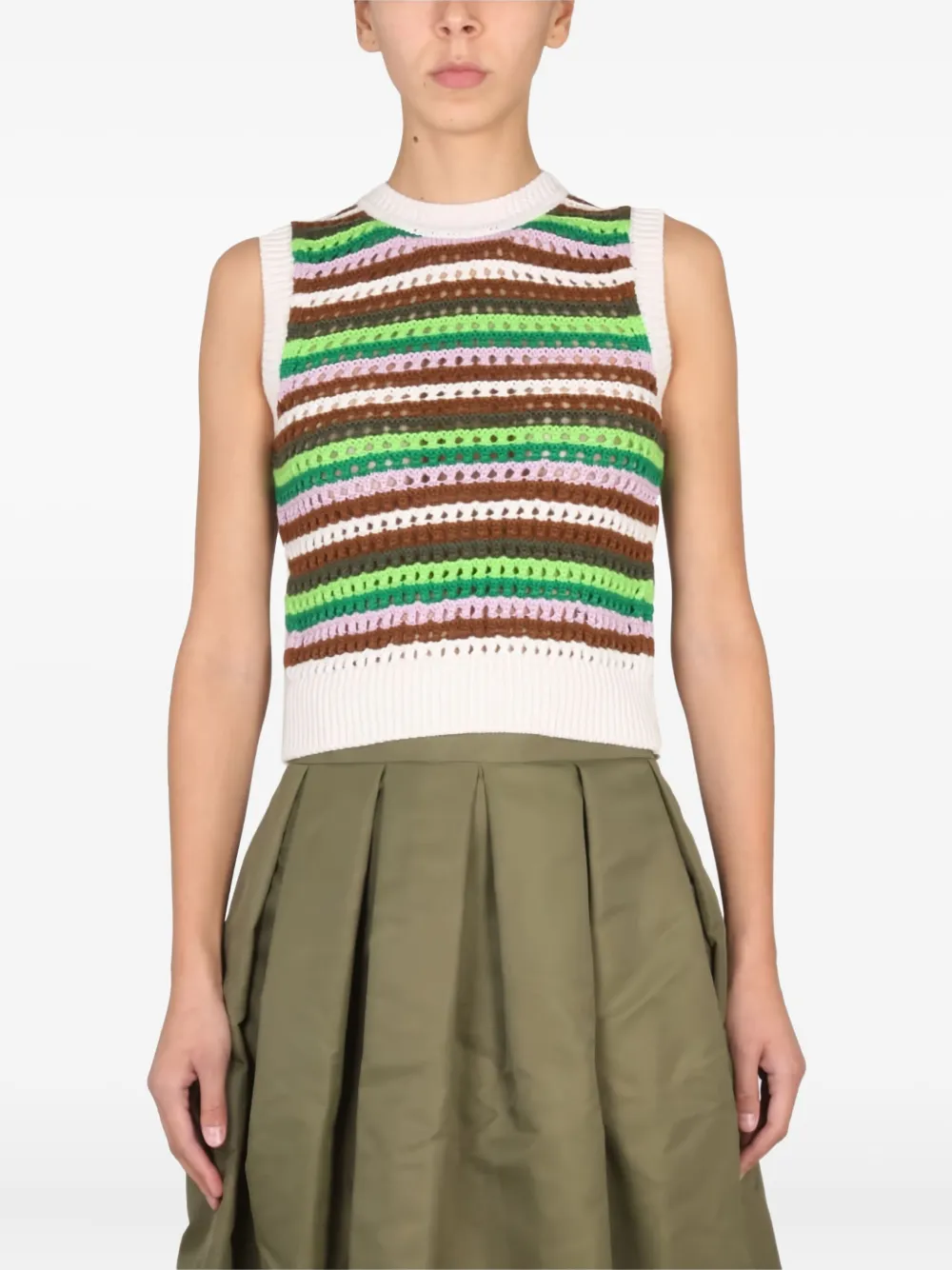 Department 5 striped sleeveless top | White | Image 1