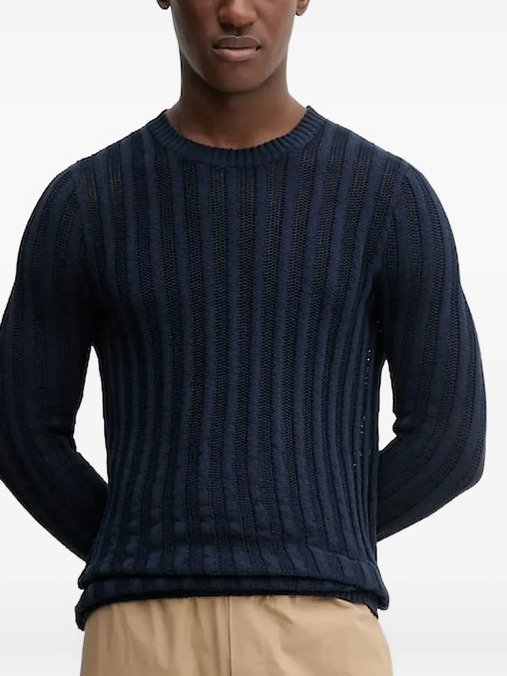 Barena Ribgebreide trui Blauw