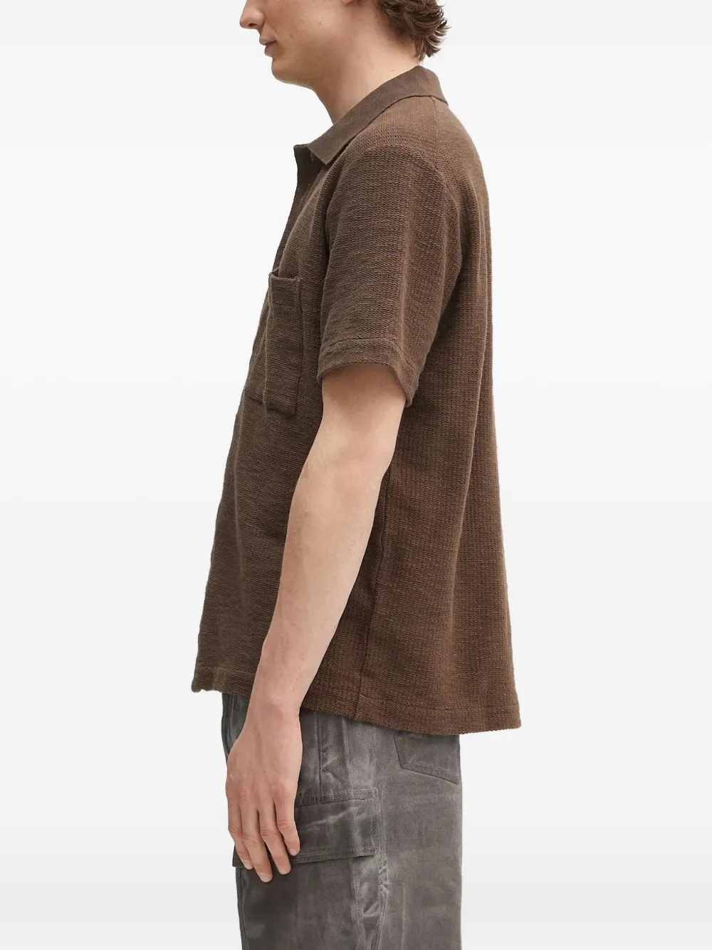 Norse Projects Overhemd met textuur en korte mouwen - Bruin