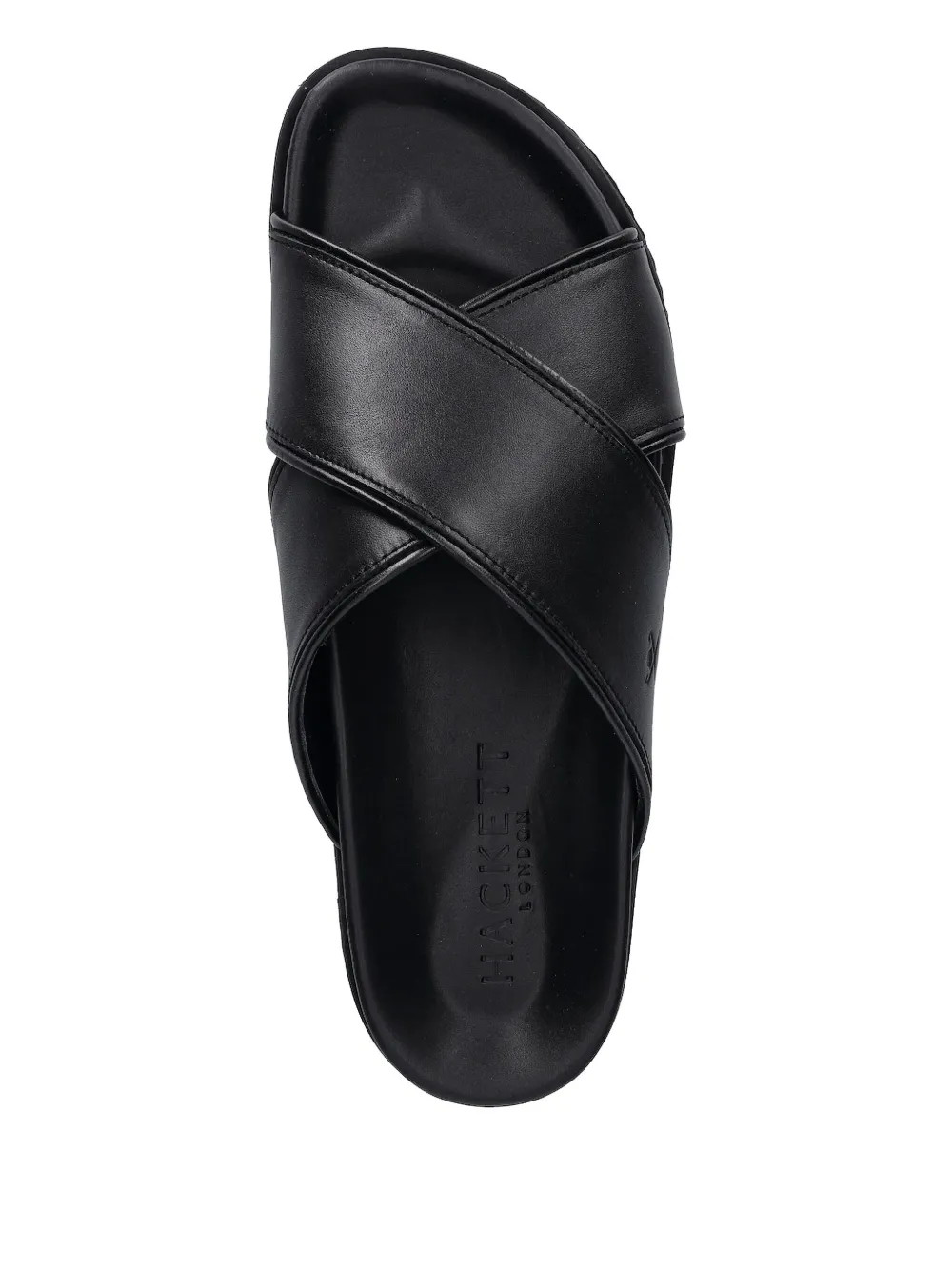 Hackett Mikonos cross-strap leather sandals Black