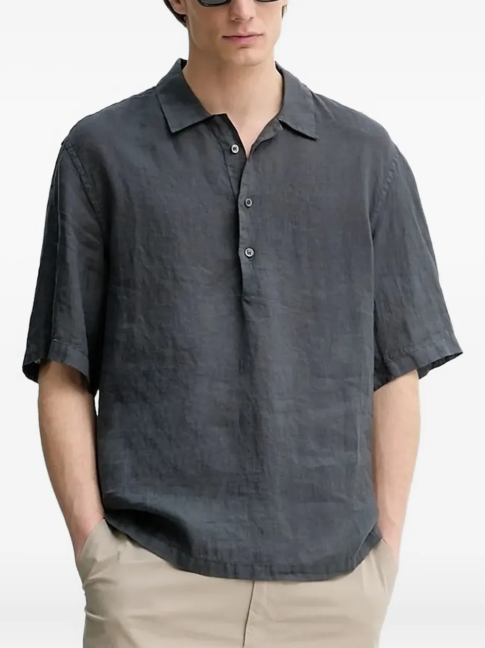 Barena Linnen poloshirt Grijs