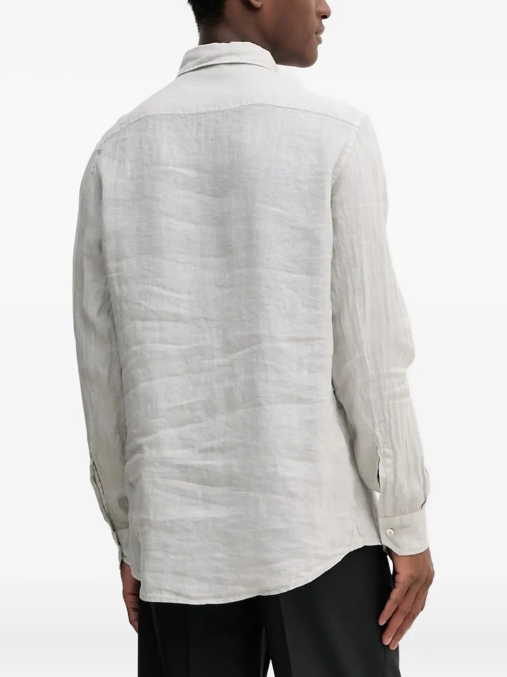 Barena linen long-sleeve shirt - Grijs