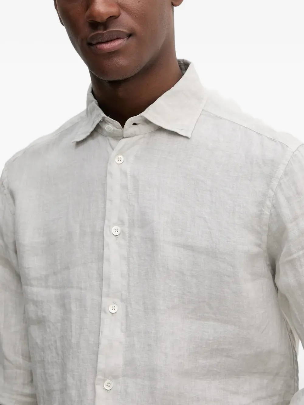 Barena linen long-sleeve shirt Grijs