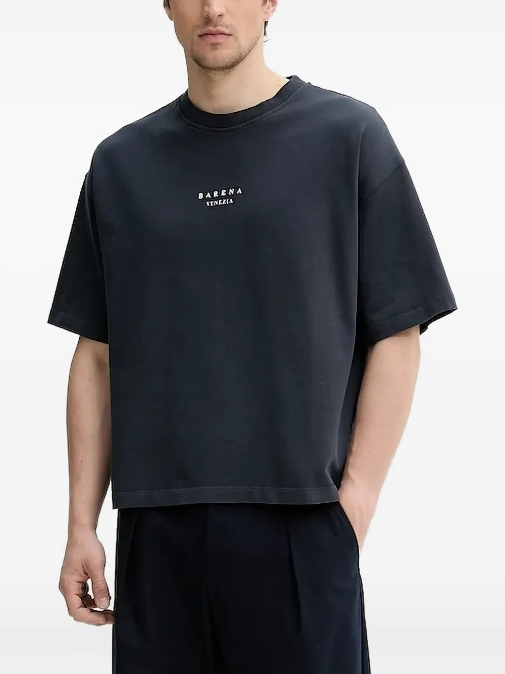 Barena T-shirt met geborduurd logo Blauw