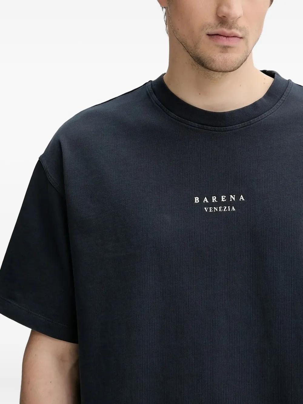 Barena T-shirt met geborduurd logo Blauw