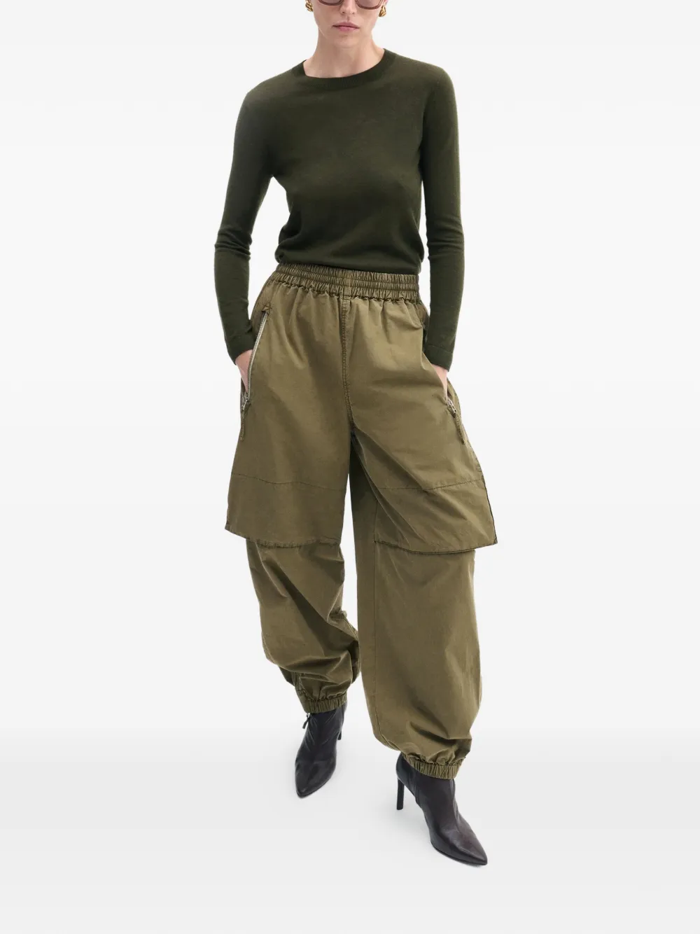 CO COLLECTION zip-detail cargo pants - Groen