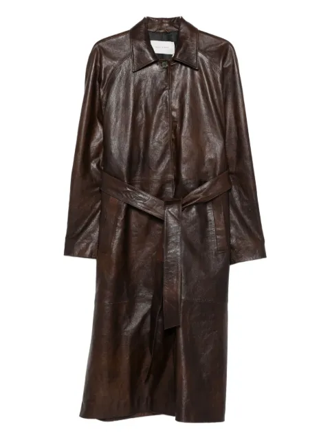 Magda Butrym belted leather coat