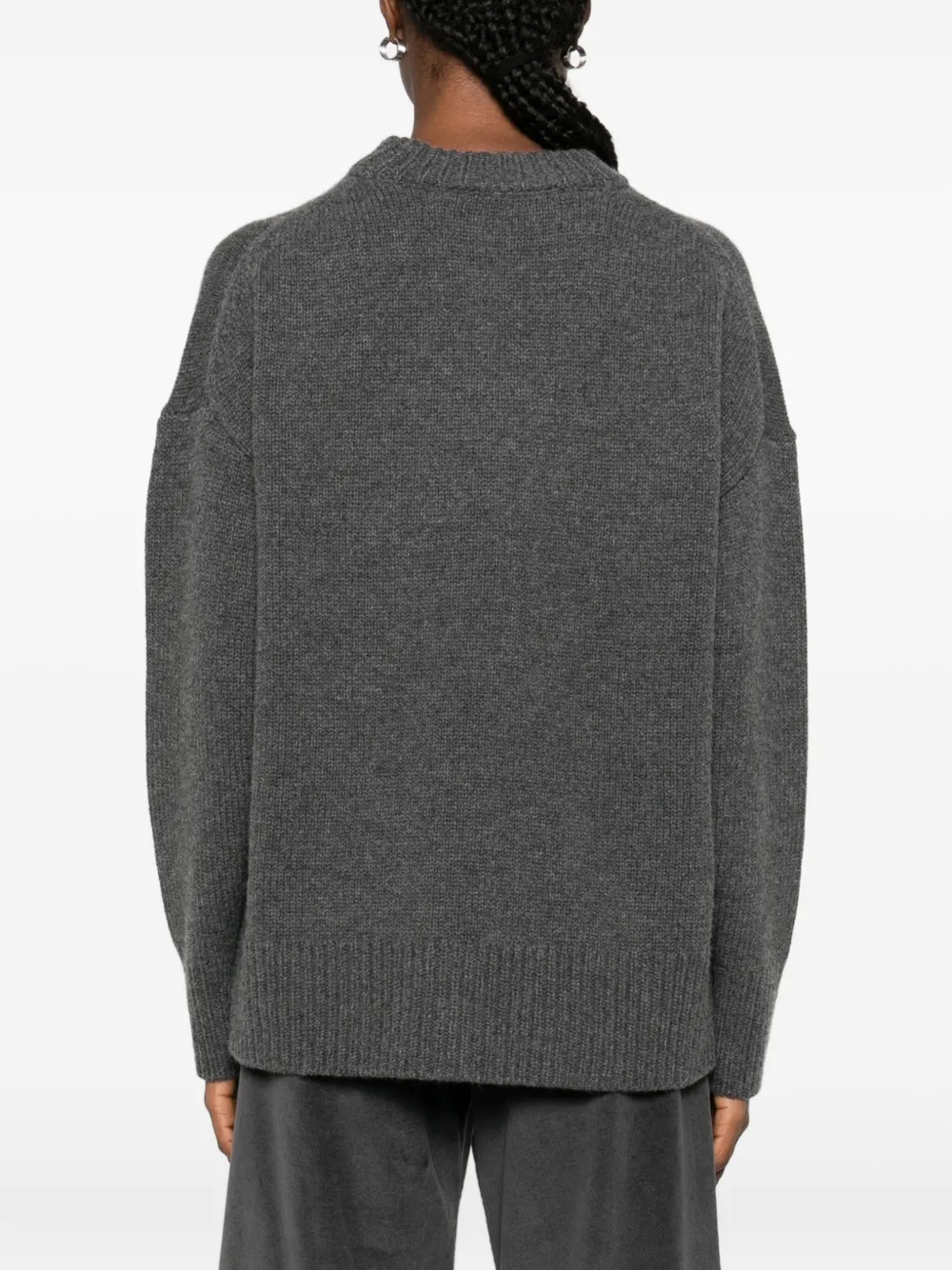 Co Collection Long-sleeve Crew-neck Sweater In Gray