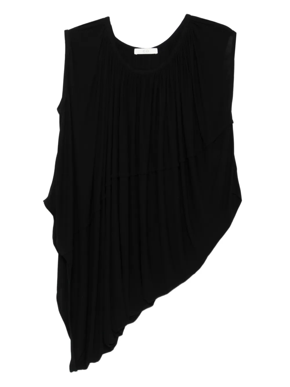 CO COLLECTION pleated asymmetric top - Nero
