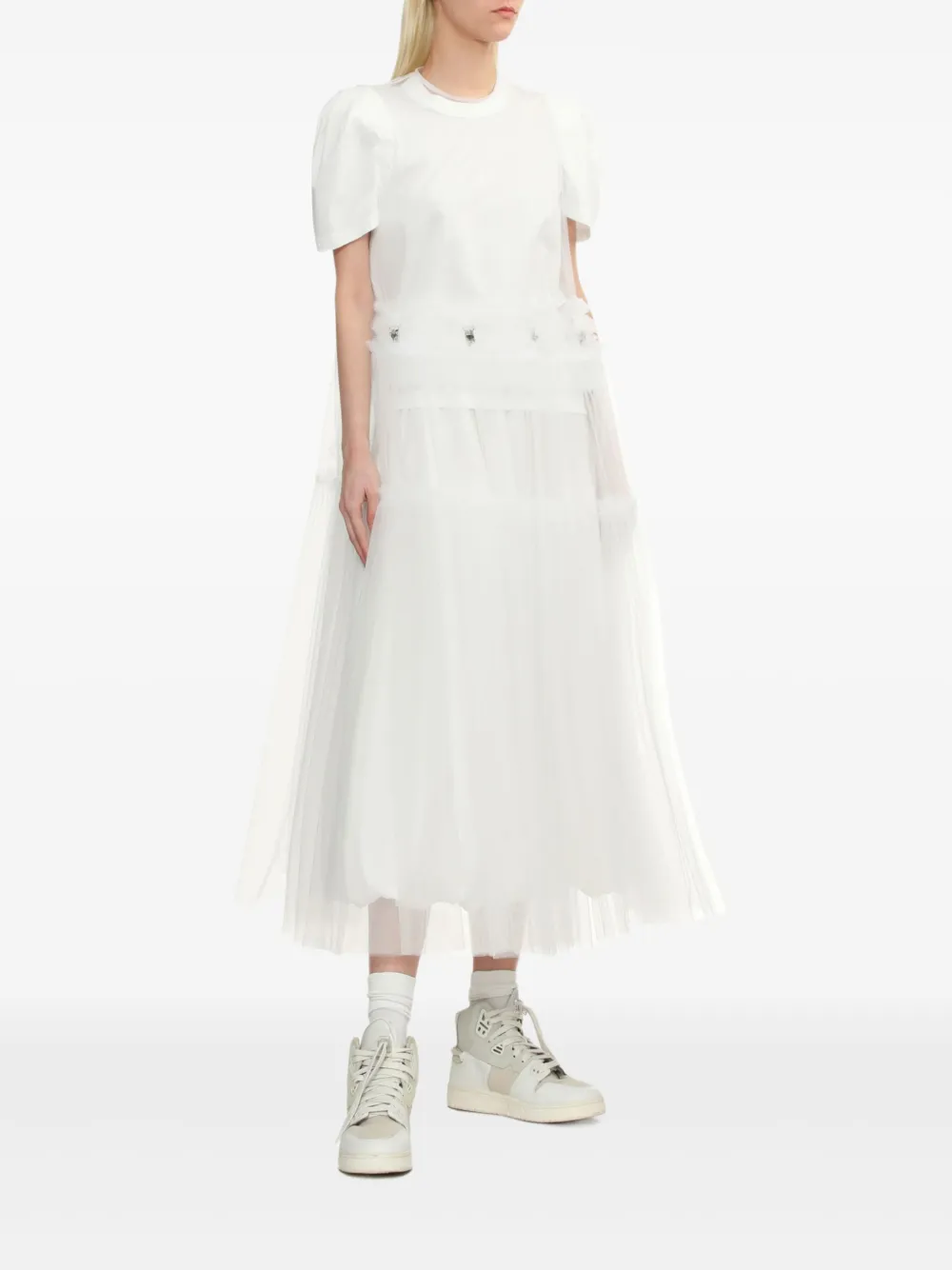 Noir Kei Ninomiya T-shirt met pofmouwen Wit
