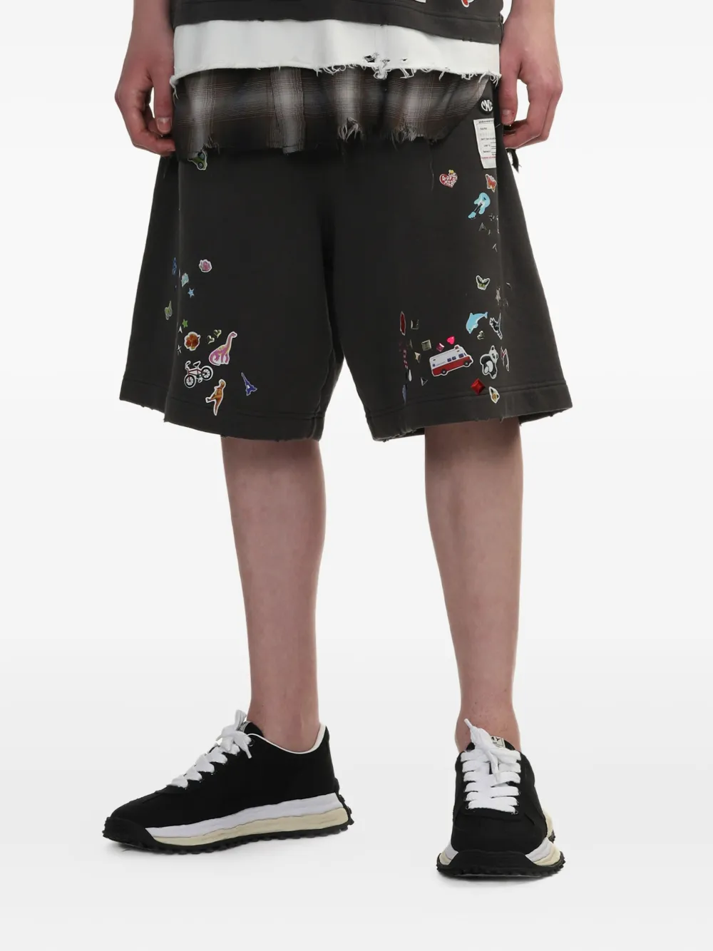 Maison MIHARA YASUHIRO Shorts met geborduurde patch Zwart