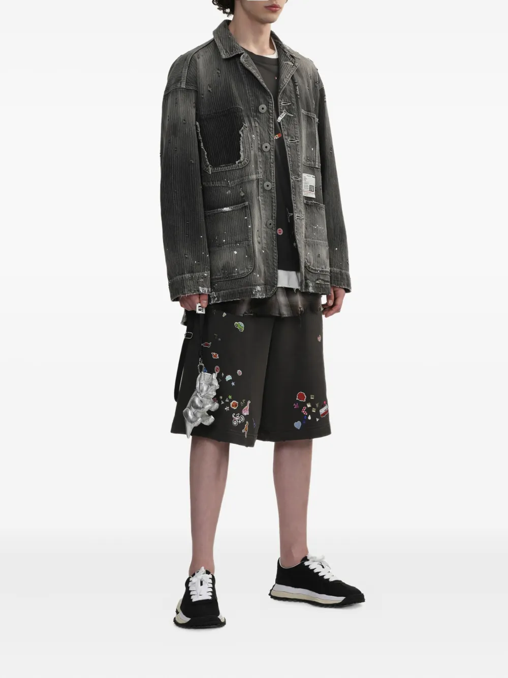 Maison MIHARA YASUHIRO Shorts met geborduurde patch Zwart