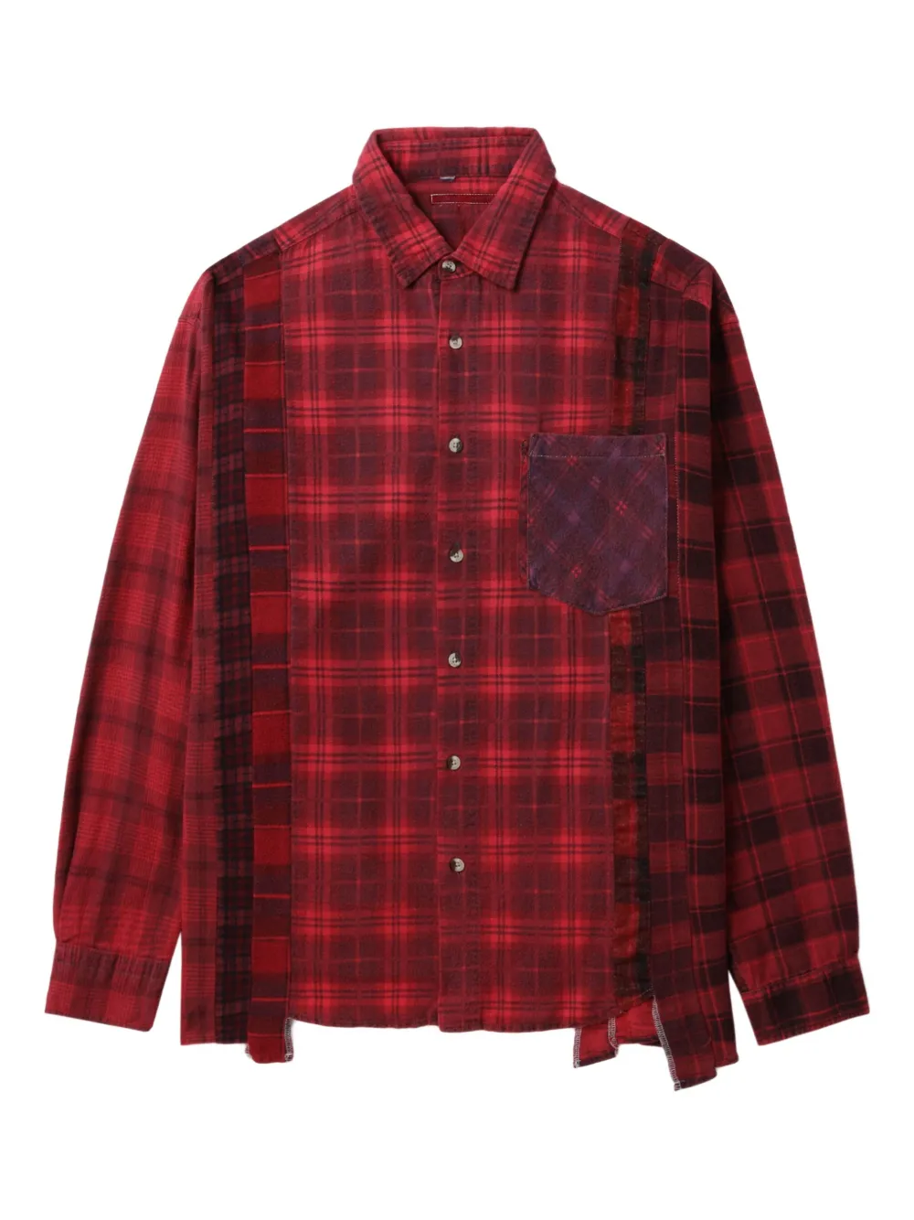 Needles 7 Cuts Wide パッチワーク シャツ - レッド Needles 7 Cuts Wide パッチワーク シャツ - レッド