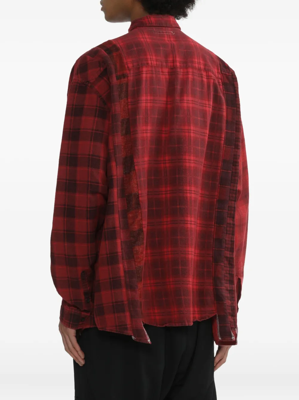 Needles 7 Cuts Wide overhemd met patchwork en franje Rood