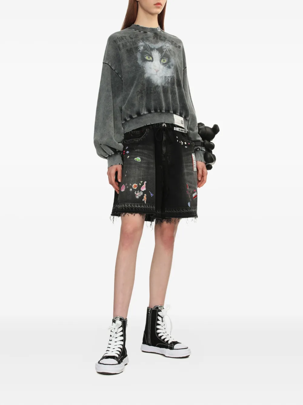 Maison MIHARA YASUHIRO Teddy leren messengertas - Zwart