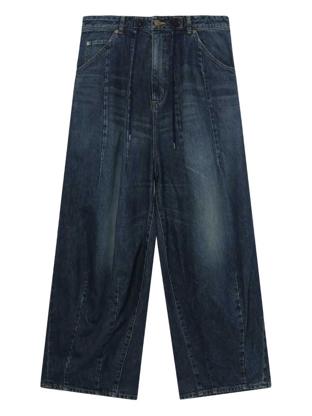 Needles Katoenen jeans met trekkoord Blauw