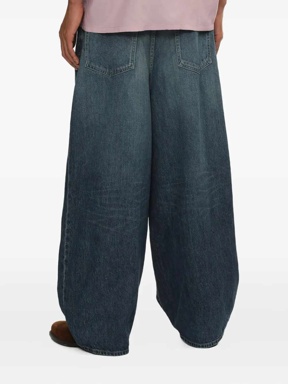 Needles Katoenen jeans met trekkoord Blauw