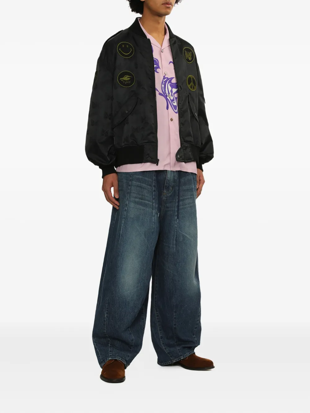 Needles Katoenen jeans met trekkoord Blauw