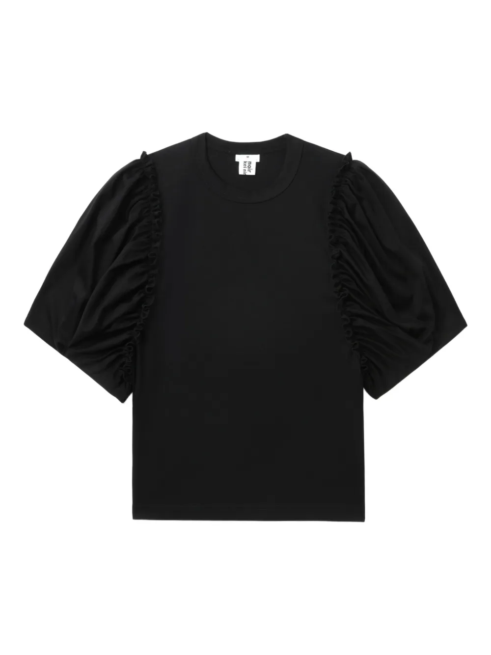 Noir Kei Ninomiya T-shirt met ruches en pofmouwen Zwart