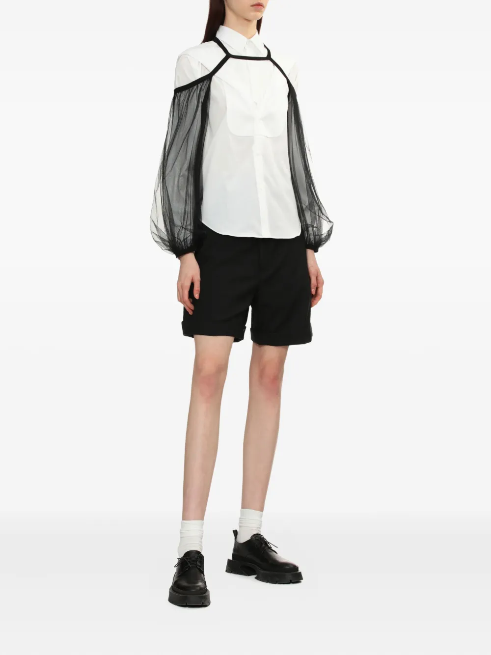 Noir Kei Ninomiya Blouse met vlakken Wit