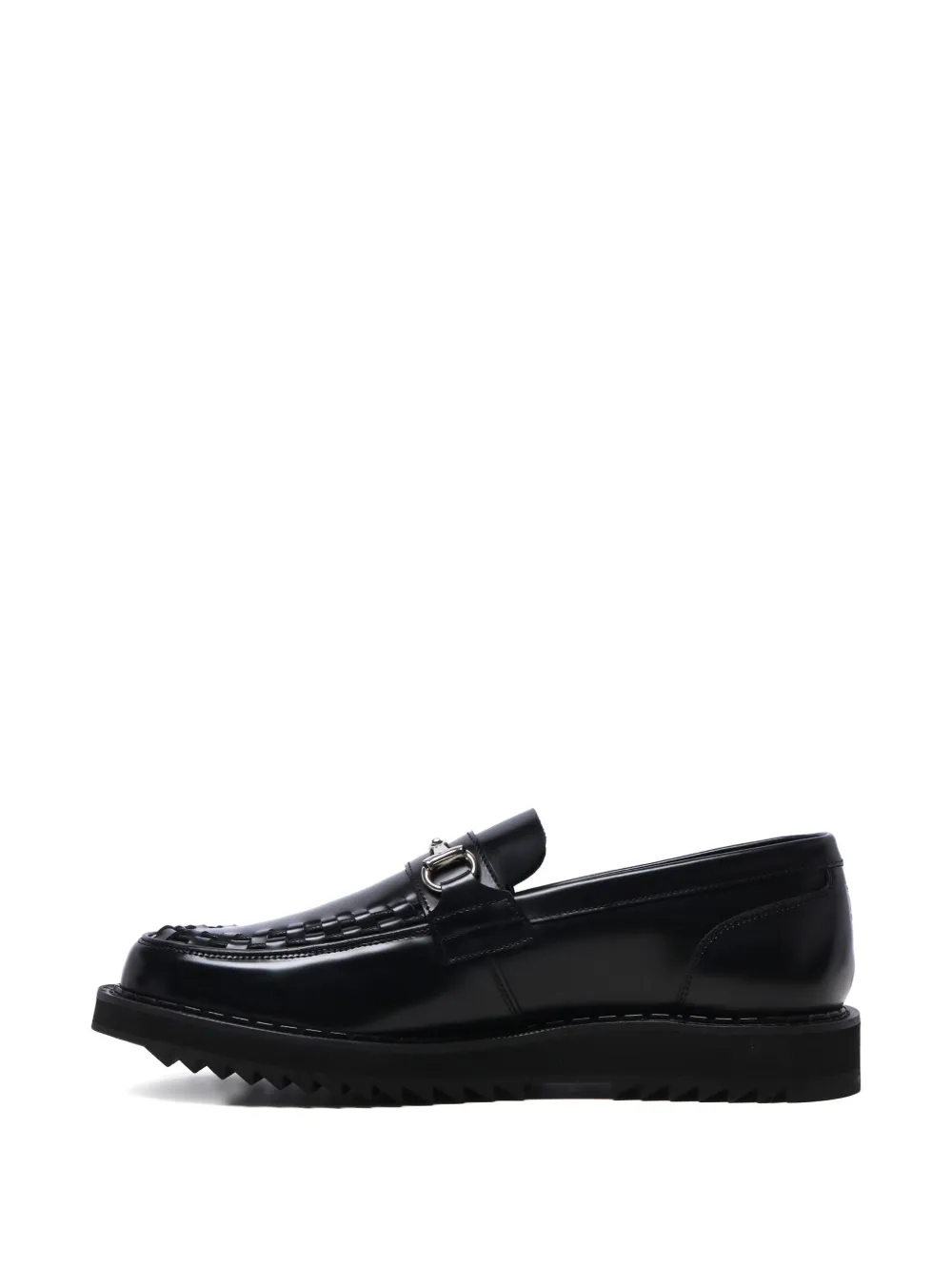George Cox Ripple braided-detail loafers Black