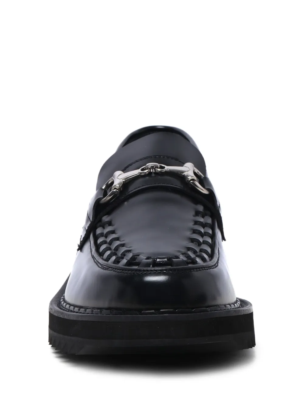 George Cox Ripple braided-detail loafers Black