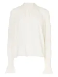 Temperley London Quintette high-neck ruffled-cuff blouse - White