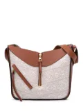 Loewe Pre-Owned 2021 Small Leather and Anagram Canvas Hammock Bag satchel - Brown