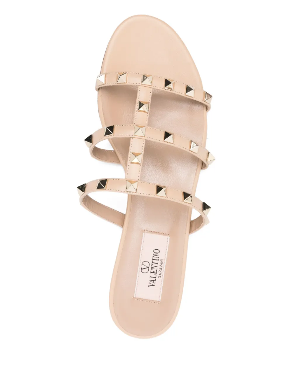 Valentino Garavani Rockstud sandalen met drie bandjes Beige