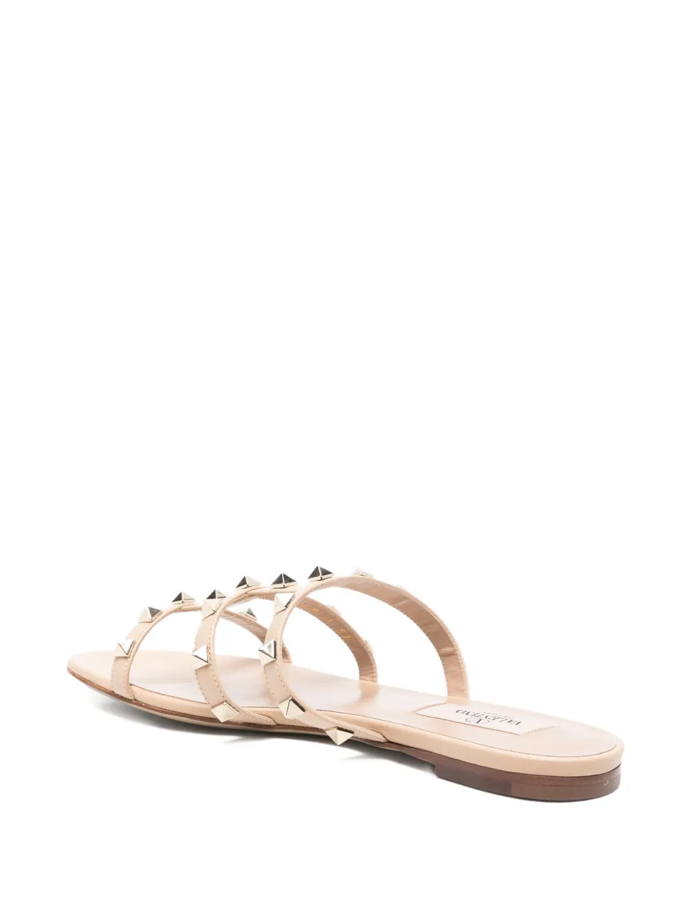 Valentino Garavani Rockstud sandalen met drie bandjes Beige