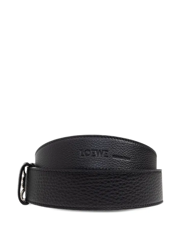 LOEWE ブラック　アナグラム　　レザーベルト LOEWE アナグラム レザーベルト | ブラック | FARFETCH JP