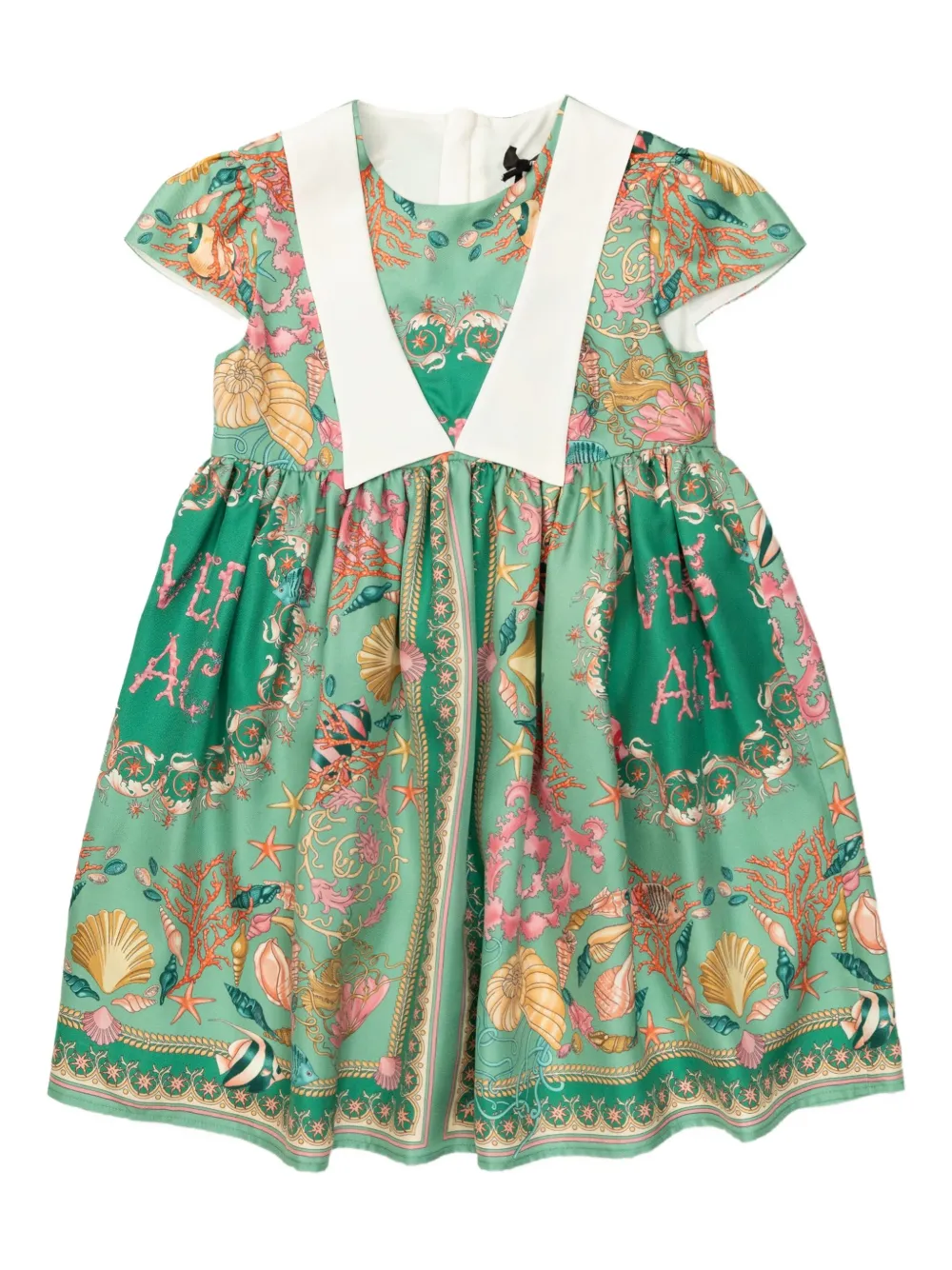 Versace Kids Jurk met print Groen