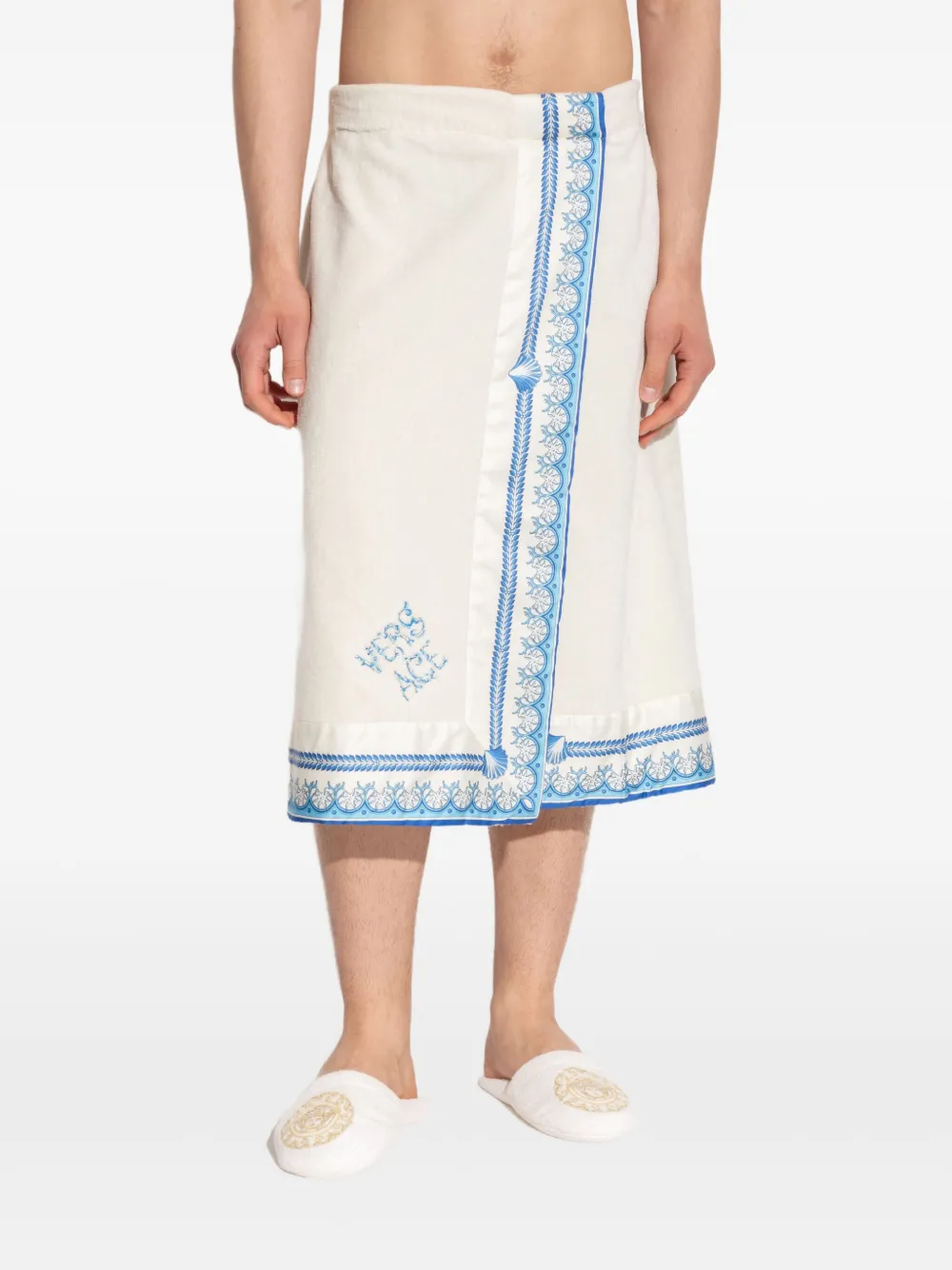 Versace Underwater Barocco wikkelhanddoek Wit