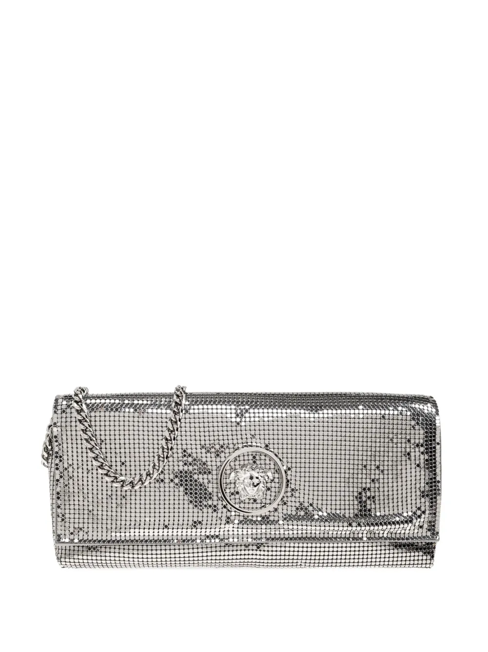 Versace La Medusa metal mesh clutch bag Zilver
