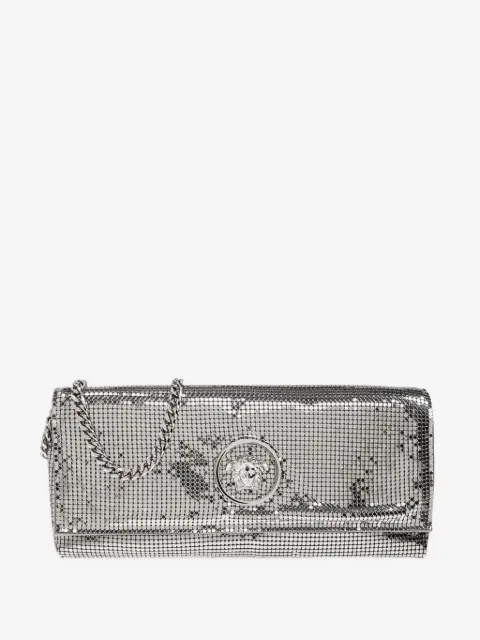 Versace La Medusa metal mesh clutch bag