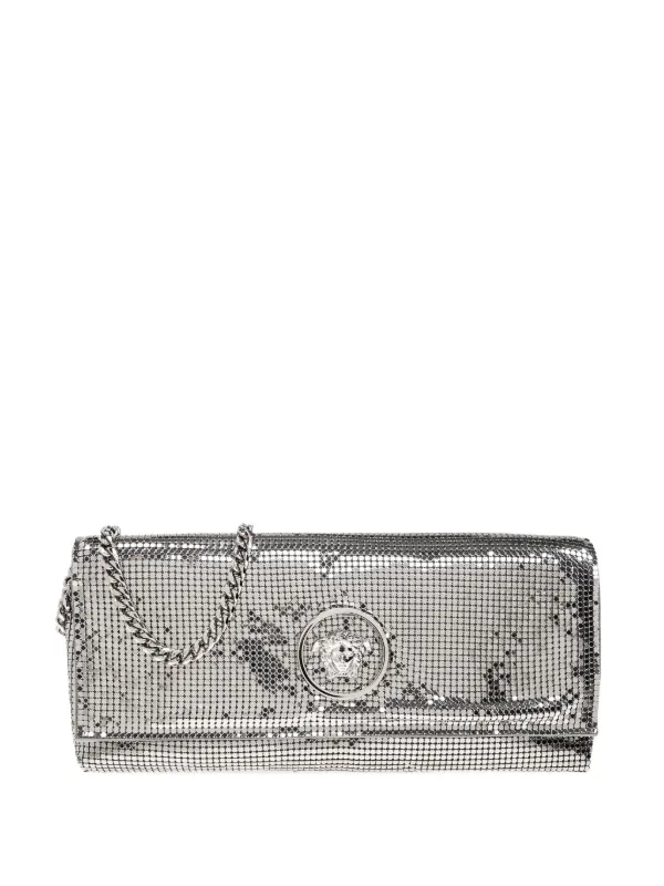 Versace ラ メドゥーサ メタルメッシュ クラッチバッグ | シルバー